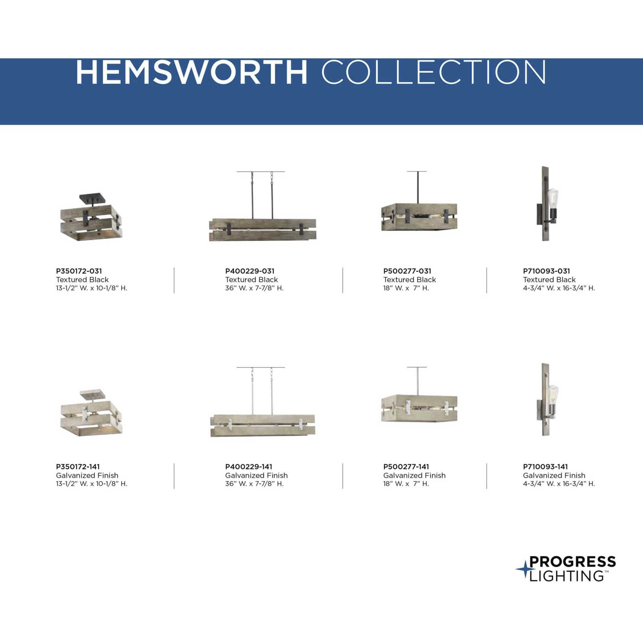 Hemsworth 4 Light 18 inch Textured Black Pendant Ceiling Light